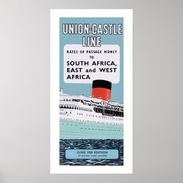 Union Castle Line Illustration Poster (Front)
