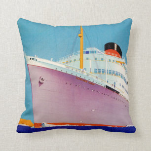 Union Castle ~ The Big Ship Way Throw Pillow