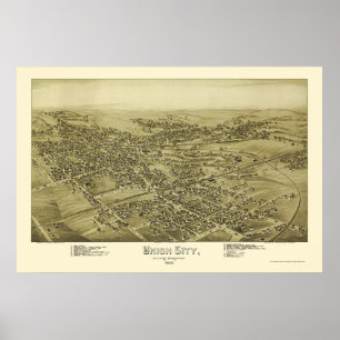 Union City, PA Panoramic Map - 1895 Poster