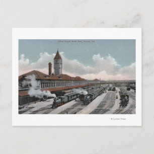 Union Depot Railroad North Side Postcard