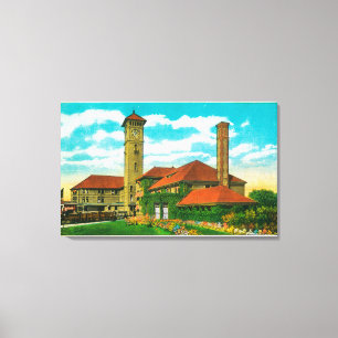 Union Depot Railroad Station in Portland, Canvas Print