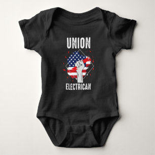 Union Electrician US Retired American Husband Baby Bodysuit