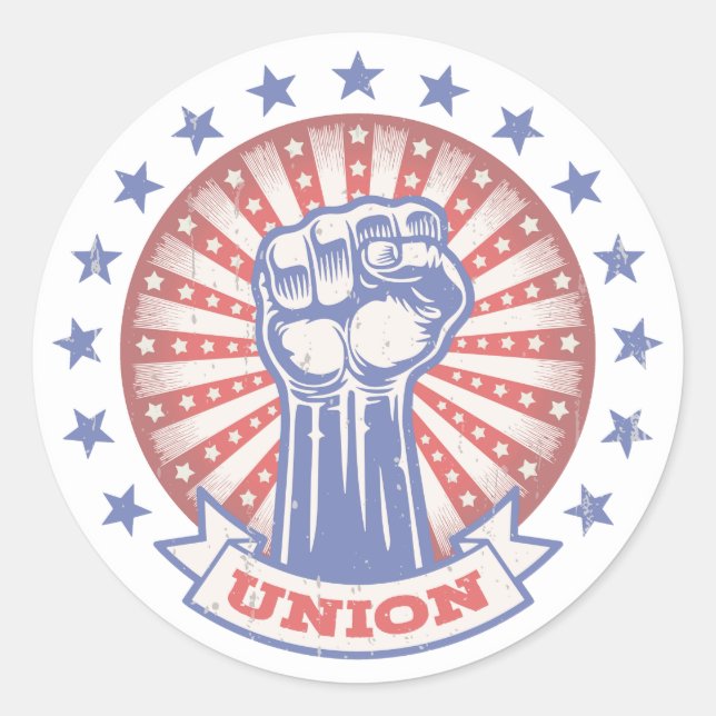 Union Fist 817 Classic Round Sticker (Front)