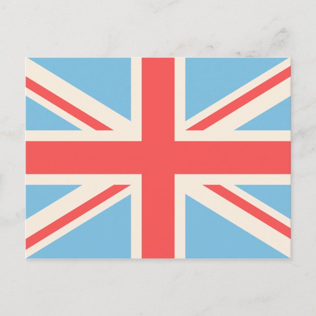 Union Flag/Jack Design Cream, Light Blue & Red Postcard (Front)