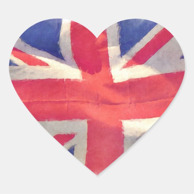 Union Flag or Union Jack British Patriot Heart Sticker (Front)