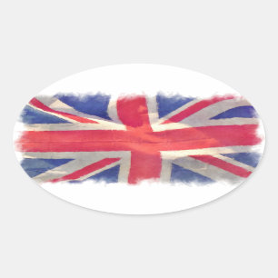 Union Flag or Union Jack British Patriot Oval Sticker