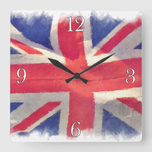 Union Flag or Union Jack British Patriot Square Wall Clock