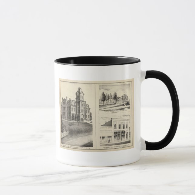 Union High School, residence & Jackson County Bank Mug (Right)