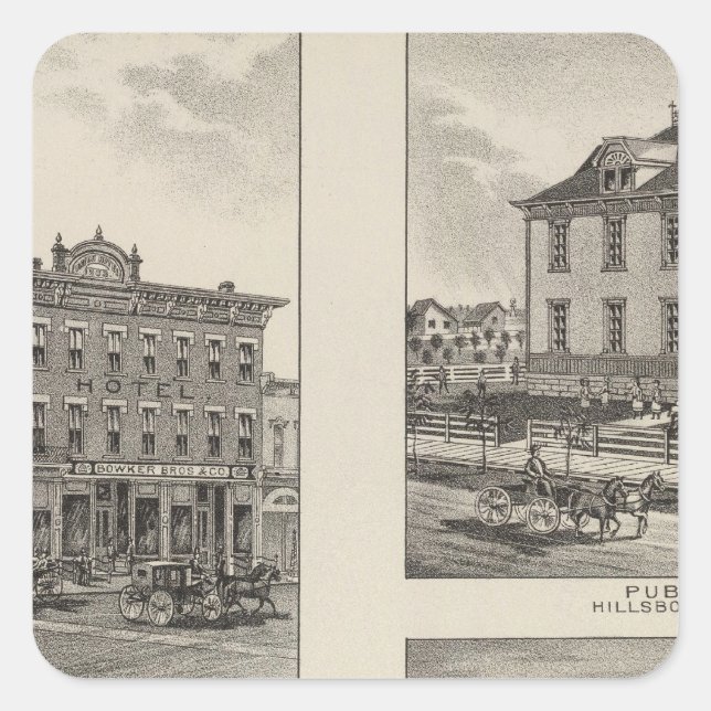 Union Hotel, Kansas Square Sticker (Front)