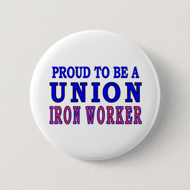 UNION IRON WORKER 2 INCH ROUND BUTTON (Front)