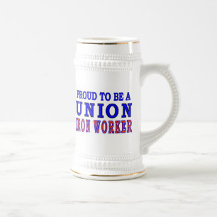 UNION IRON WORKER BEER STEIN