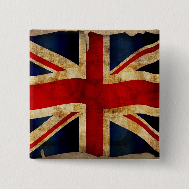 Union Jack 2 Inch Square Button (Front)