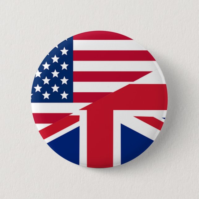 Union Jack American Flag Pattern Stars Stripes 2 Inch Round Button (Front)