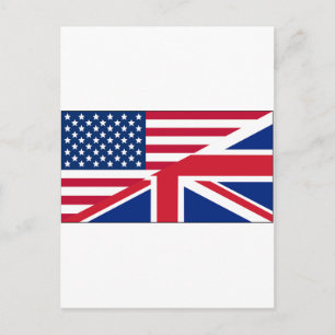 Union Jack American Flag Pattern Stars Stripes Postcard