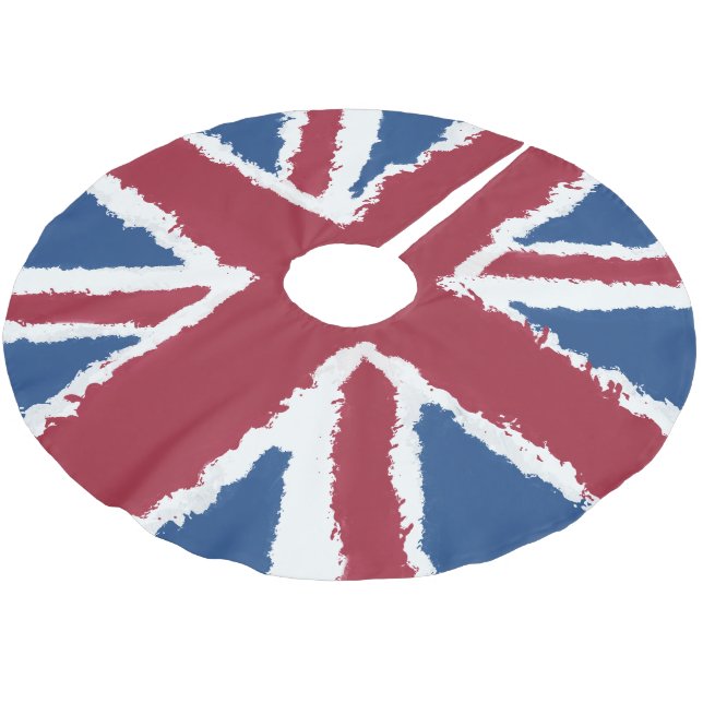 Union Jack Art by Heva Weva Christmas Tree Base  Brushed Polyester Tree Skirt (Angled)