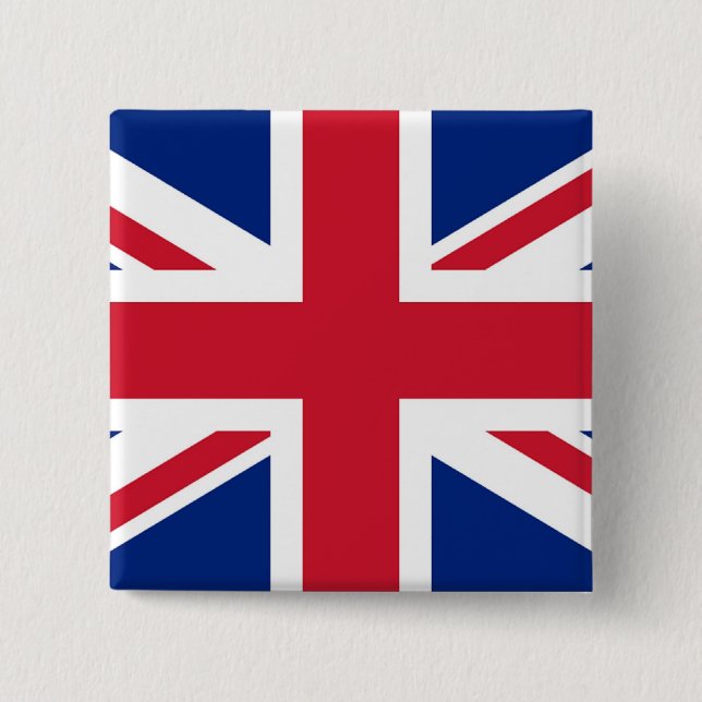 Union Jack - badge 2 Inch Square Button (Front)