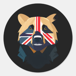 Union Jack Bear Classic Round Sticker