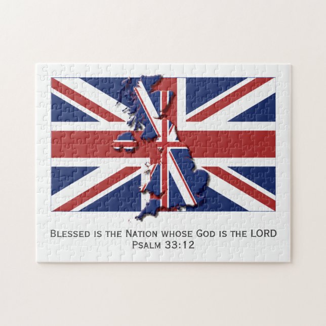 UNION JACK | Blessed Nation | UK BRITISH FLAG Jigsaw Puzzle (Horizontal)