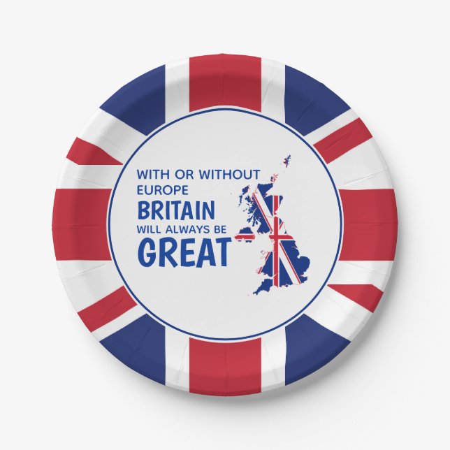 UNION JACK Brexit Britain Always Great Paper Plate (Front)