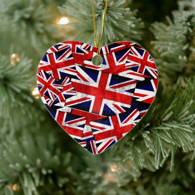 Union Jack British England UK Flag Ceramic Ornament (Tree)