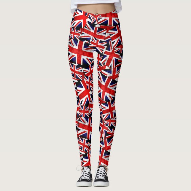 Union Jack British England UK Flag Leggings (Front)