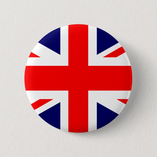 Union Jack British Flag 2 Inch Round Button (Front)