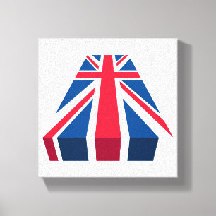 Union Jack, British flag in 3D Canvas Print