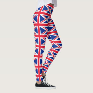 Union Jack Flag Fishnet Pattern Leggings