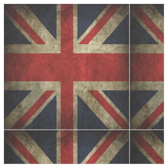 Union Jack British Flag of England Scotland Wales Fabric (Close Up)