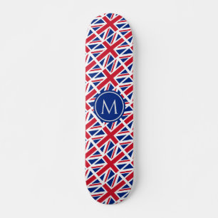 UNION JACK BRITISH Flag Patriotic Custom MONOGRAM Skateboard