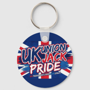 Union Jack British Flag Vintage Personalized Keychain