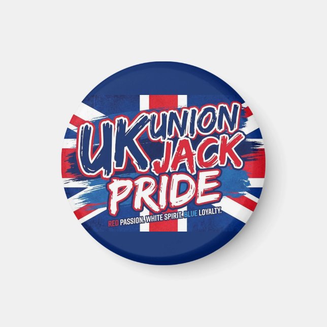 Union Jack British Flag Vintage Personalized Magnet (Front)