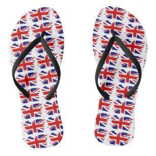 Union Jack British Flag With Grunge Flip Flops