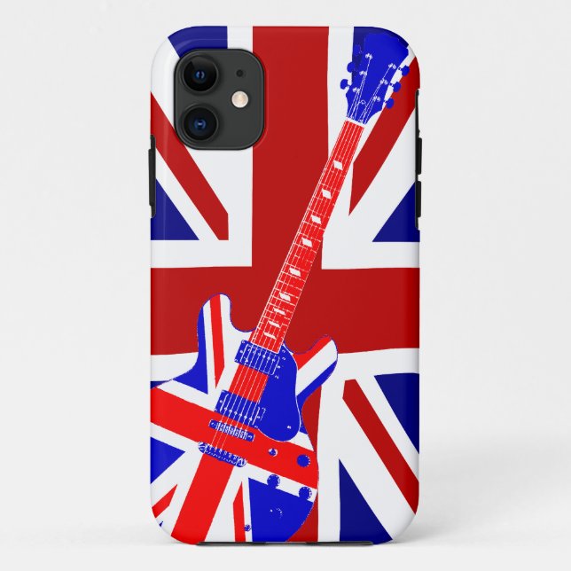 Union Jack British Guitar Art 2 Case-Mate iPhone Case (Back)