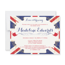Union Jack British High Tea Bridal Shower Invites