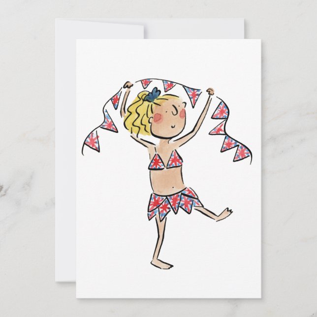 Union Jack Bunting Invitation (Front)