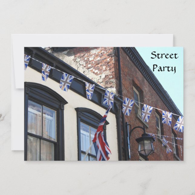 Union Jack Buntings Invitation (Front)