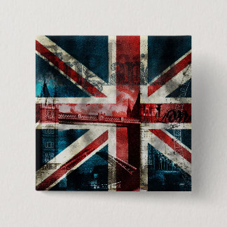 Union Jack Button/Badge 2 Inch Square Button