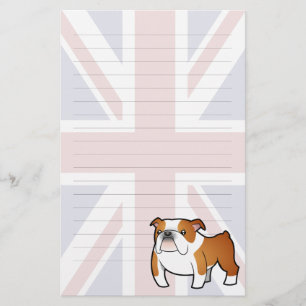 Union Jack Cartoon English Bulldog Stationery