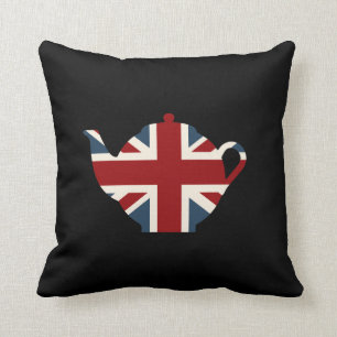 Union Jack Classic Teapot Throw Pillow