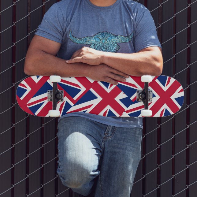 Union Jack collage pattern Skateboard (Outdoor 3)