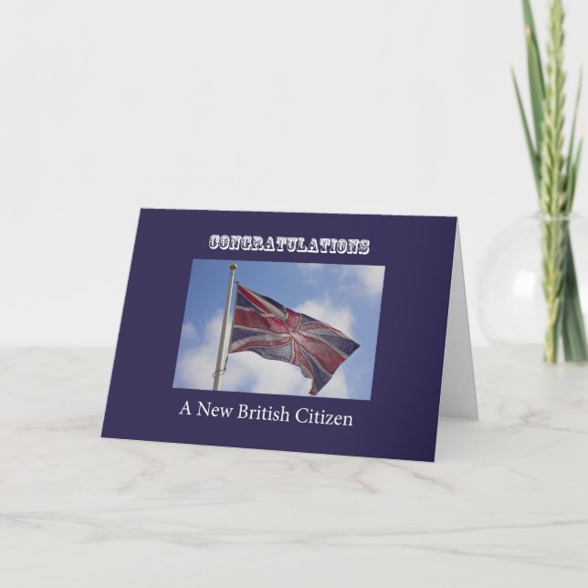Union Jack Congratulations New British Citizen Card (Front)