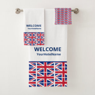 Union Jack Custom Hotel Bath Towel Set