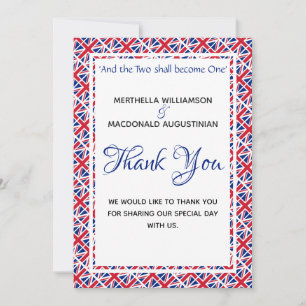 UNION JACK Custom Photo Great Britain Wedding Thank You Card