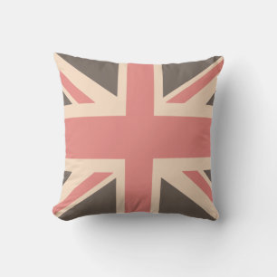Union Jack - Designer Soft Faded Throw Pillow