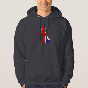 Union Jack Flag and British Map Men's Hoodie