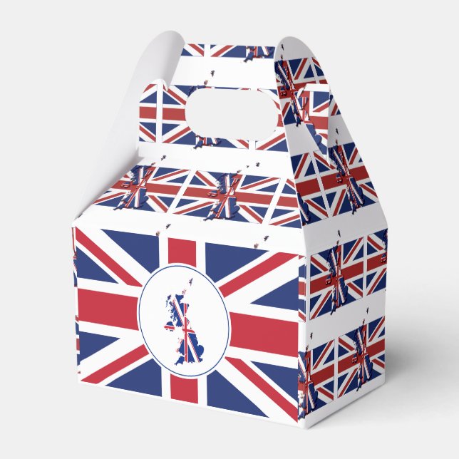 UNION JACK FLAG | British Map | Patriotic Favor Box (Front Side)