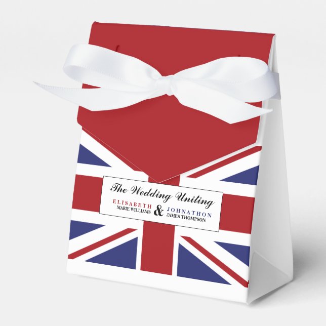 Union Jack Flag British Wedding Favor Box (Front Side)