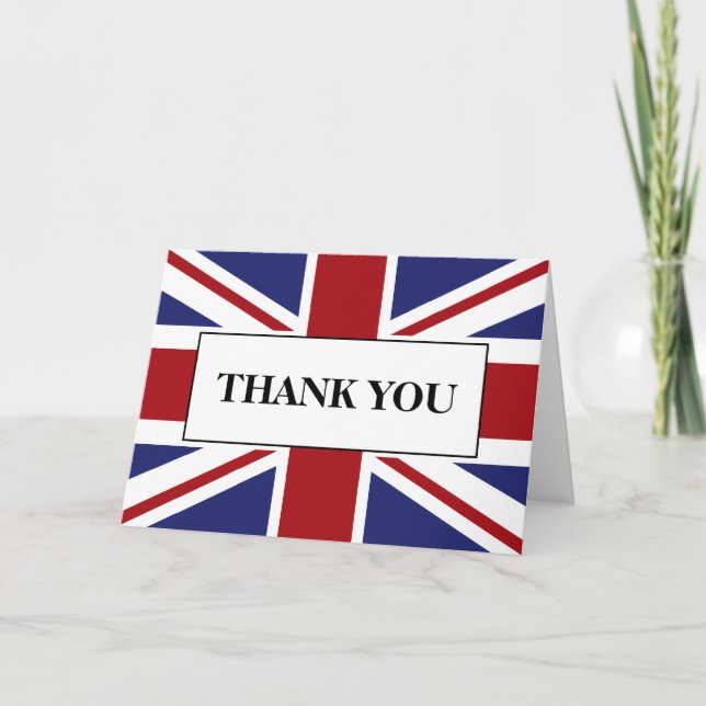 Union Jack Flag British Wedding Thank You Card (Front)