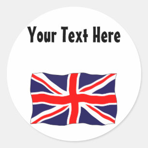Union Jack Flag - Customizable With Your Text! Classic Round Sticker
